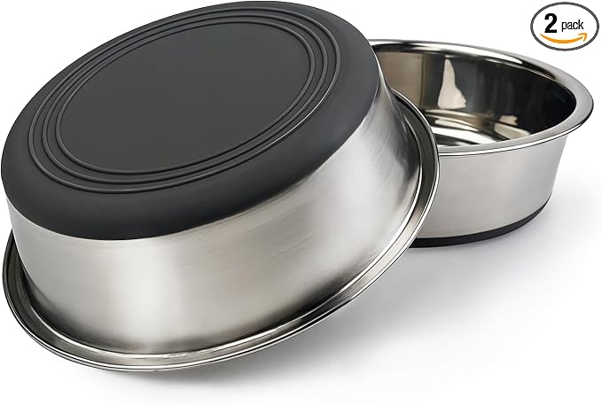 Ciotola in acciaio inox per cani con base antiscivolo