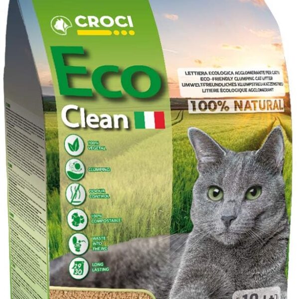 Lettiera vegetale agglomerante per gatti, 10 litri
