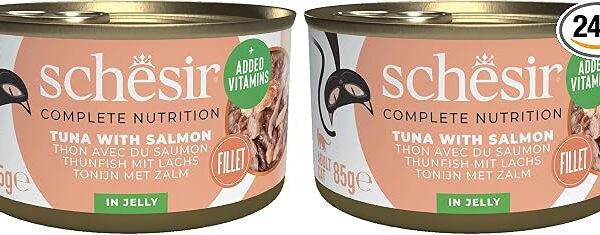 Cibo umido per gatti con salmone in gelatina