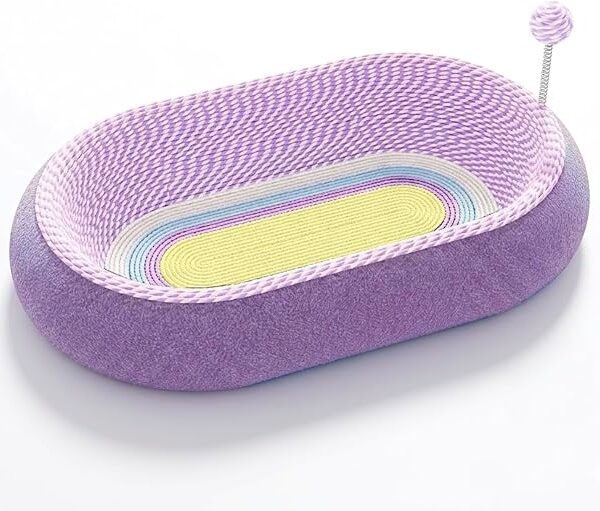 Gioco tiragraffi per gatti con palla e campanello