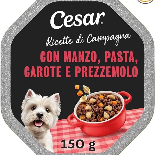Paté di manzo per cani in vaschette monodose